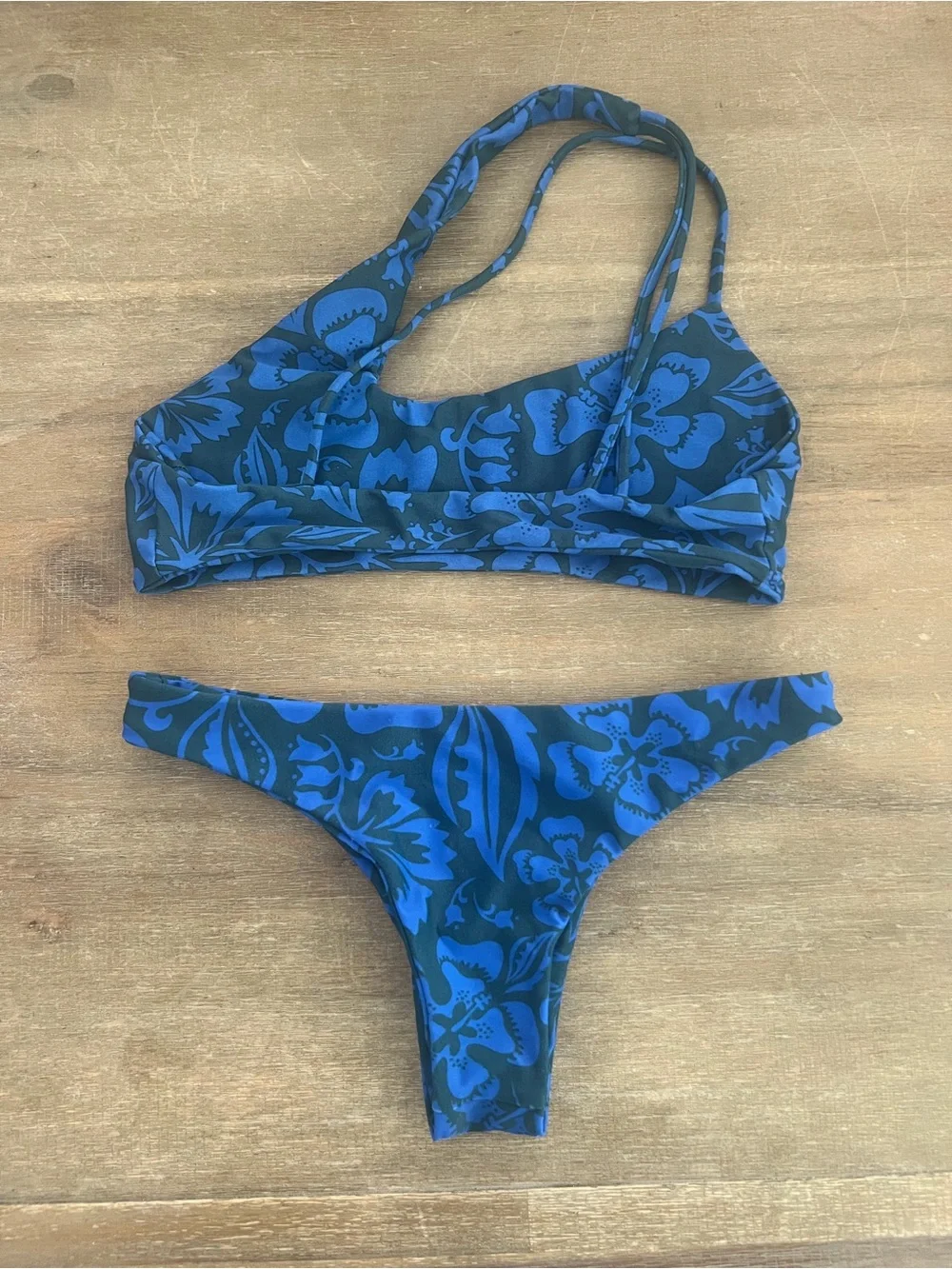 Mikoh Blue Floral One-Shoulder Bikini Set - Women Swim - Picture 2 of 4
